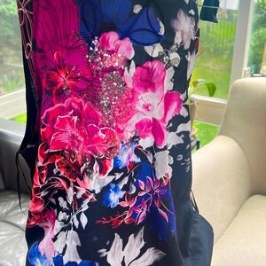 Tu, sleeveless sequin detail evening top Size 8 - Bow tie side closure- UK Tesco